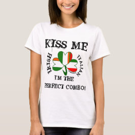 IRISH ITALIAN flagga SHIRT VNECK KISS ME! Multifla Tee Shirt