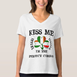 IRISH ITALIAN flagga SHIRT VNECK KISS ME! Multifla Tröja