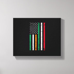 Irish Italiano American Flagga Ireland Italien ST Canvastryck