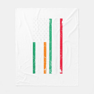 Irish Italiano American Flagga Ireland Italien ST Fleecefilt