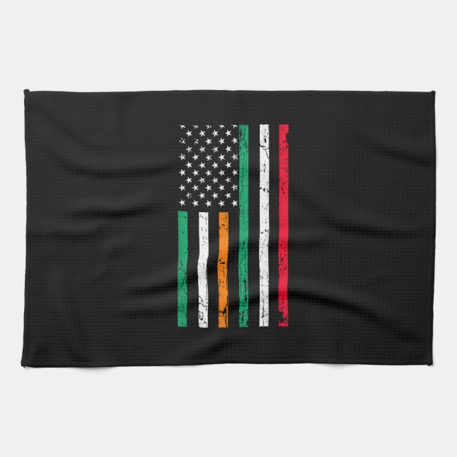 Irish Italiano American Flagga Ireland Italien ST  Kökshandduk (Horisontell)