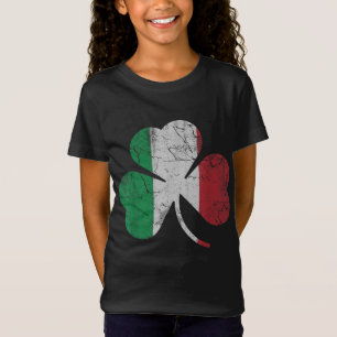 Irish Italiensk Flagga Shamrock St patrick's day I T Shirt
