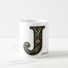 Irish J Monogram Coffee Mug Kaffemugg