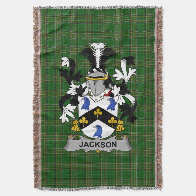 Irish Jackson Jackar Arm Family Crest Ireland Filt (Framsidan Vertikal)