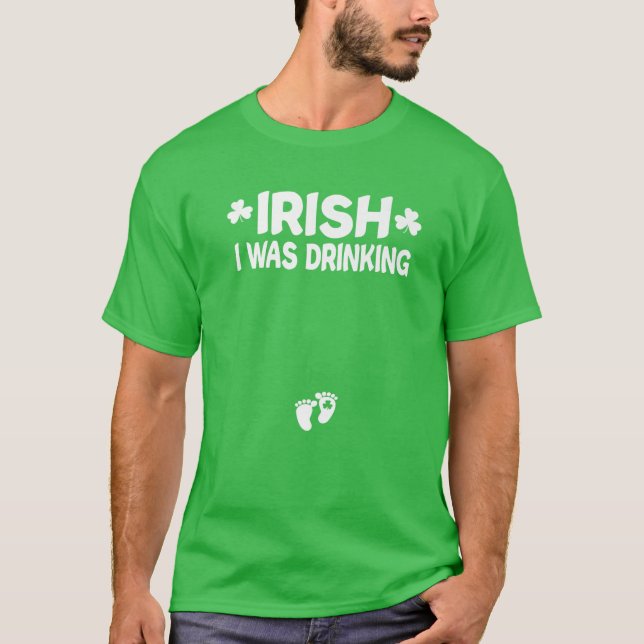 Irish jag drack St patricks day Pregnant Anno T Shirt (Framsida)
