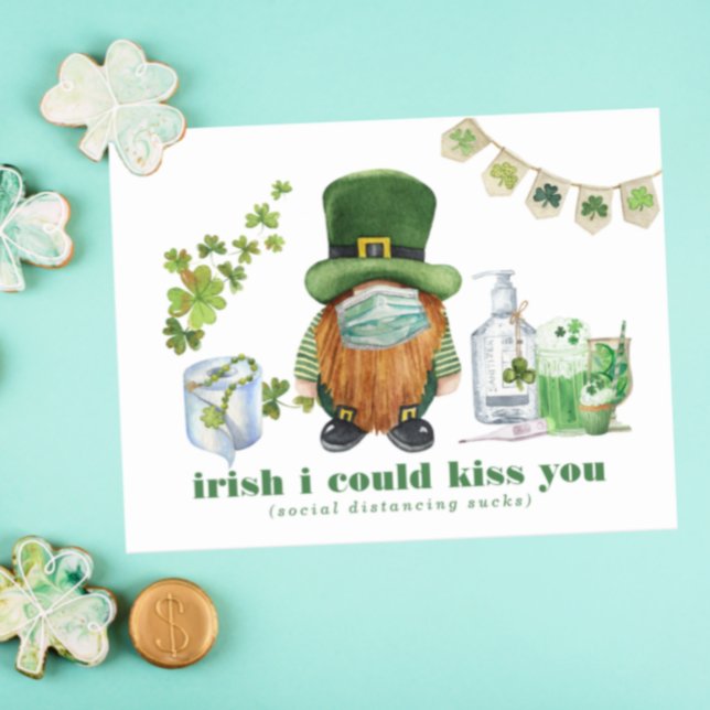 Irish Jag kan Kiss You | Sankt Patrick's Quarantin Vykort (Skapare uppladdad)