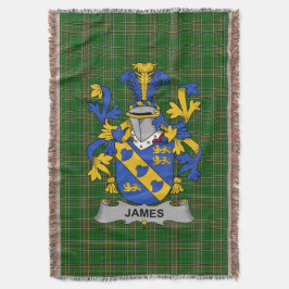 Irish James Jackar om Arm Family Crest Ireland Filt