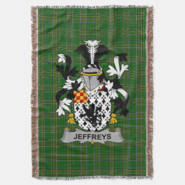 Irish Jeffreys Jackar om Arm Family Crest Ireland Filt