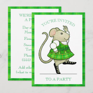 IRISH JIG MOUSE 4.5x6.25-partsinbjudan Julkort