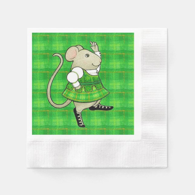 IRISH JIG MOUSE Coinded Cocktail Pappra Napkins Pappersservett (Framsidan)