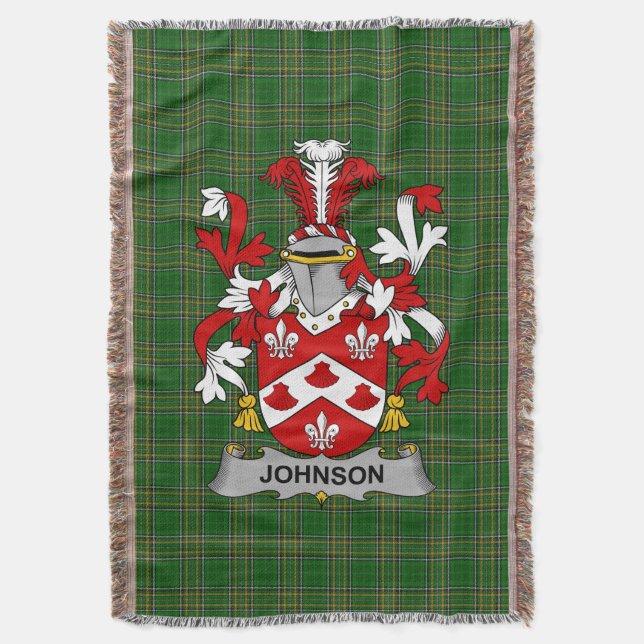 Irish Johnson Jackar om Arm Family Crest Ireland Filt (Framsidan Vertikal)
