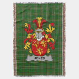 Irish Jones Jackar om Arm Family Crest Ireland Filt