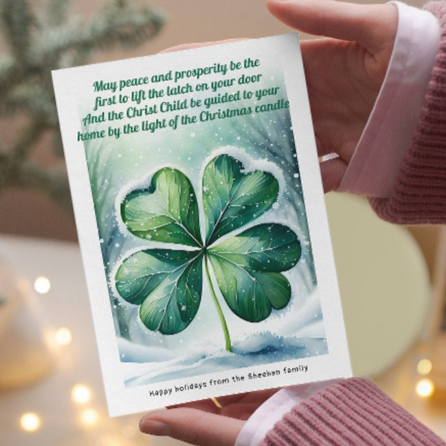 Irish jul Blating Personlig Julkort (Irish Christmas Blessing Personalized Holiday Card by Ricaso. Ireland themed holidays cards)