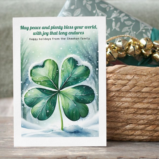 Irish jul Blating Personlig Julkort (Irish Christmas Blessing Personalized Holiday Card by Ricaso. Ireland themed holiday cards)