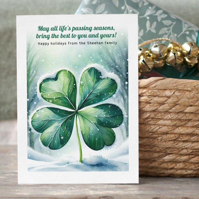 Irish jul Blating Personlig Julkort (Irish Christmas Blessing Personalized Holiday Card by Ricaso. Ireland themed holiday cards)