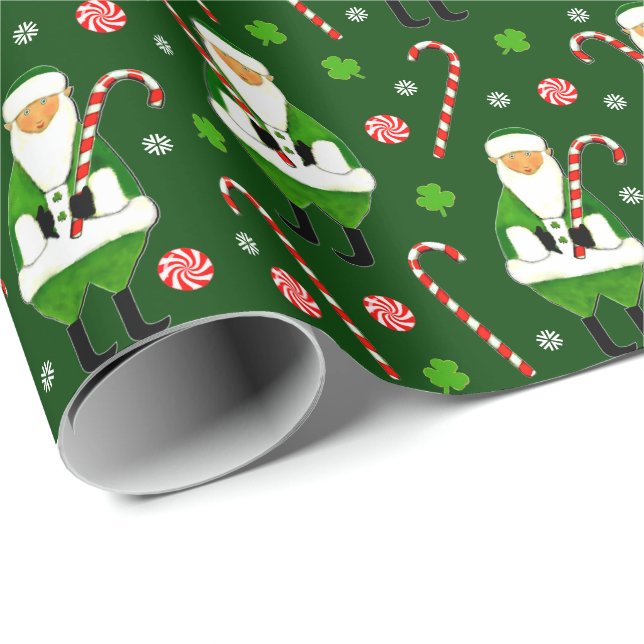 Irish jul Helgdag Gift Presentpapper (Rullad Hörn)