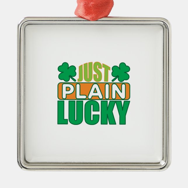 Irish Just Plain Lucky Julgransprydnad Metall (Framsidan)