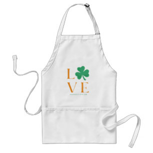 Irish Kärlek Shamrock Grönt and Orange Anpassnings Förkläde