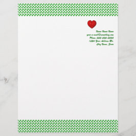 Irish Kärlek Shamrock med rött hjärta Letterhead Brevhuvud