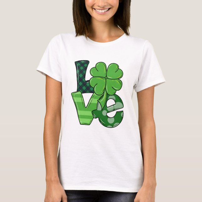 Irish Kärlek St. Patrick's Day Shamrock Grönt Play T Shirt (Framsida)