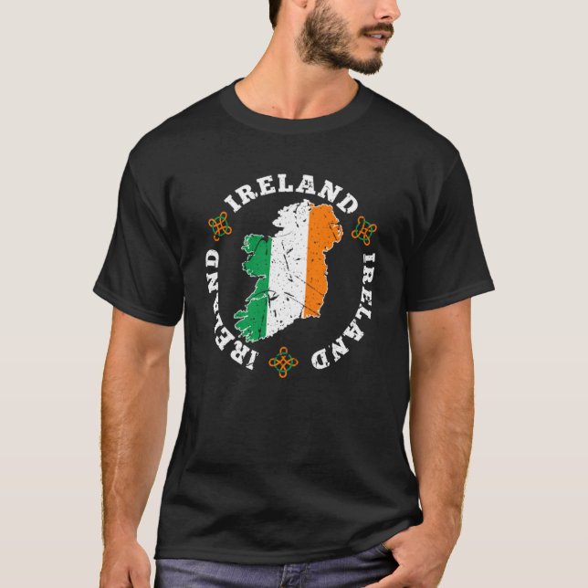 Irish Karta Flagga Souvenir Distress Ireland Women T Shirt (Framsida)