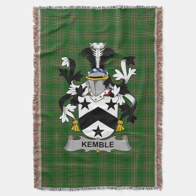 Irish Kemble Jackar om Arm Family Crest Ireland Filt (Framsidan Vertikal)