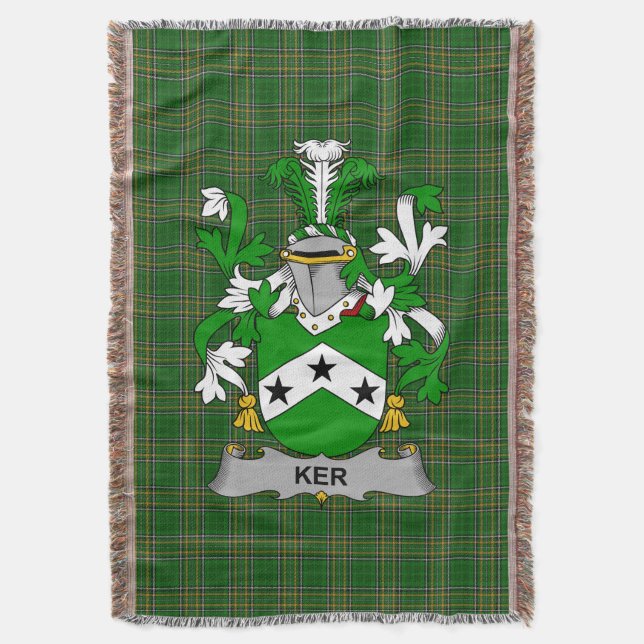 Irish Ker Jackar om Arm Family Crest Ireland Filt (Framsidan Vertikal)