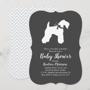 Irish Kerry Blue Te Hund Baby Shower Gender Neutra Inbjudningar