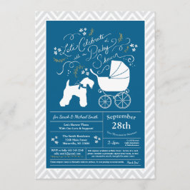 Irish Kerry Blue Terrier Hund Baby Shower Blue Boy Inbjudningar