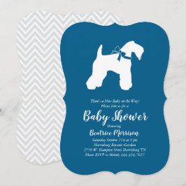 Irish Kerry Blue Terrier Hund Baby Shower Blue Boy Inbjudningar