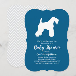 Irish Kerry Blue Terrier Hund Baby Shower Blue Boy Inbjudningar