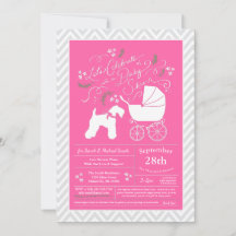 Irish Kerry Blue Terrier Hund Baby Shower Rosa Gir