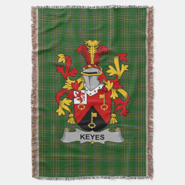 Irish Keyes Jackar Arm Family Crest Ireland Filt (Framsidan Vertikal)