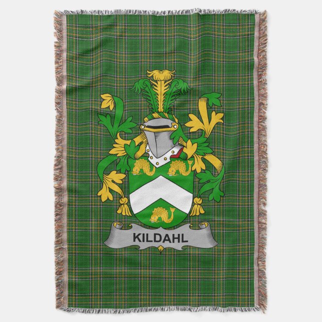 Irish Kildahl Jackar om Arm Family Crest Ireland Filt (Framsidan Vertikal)