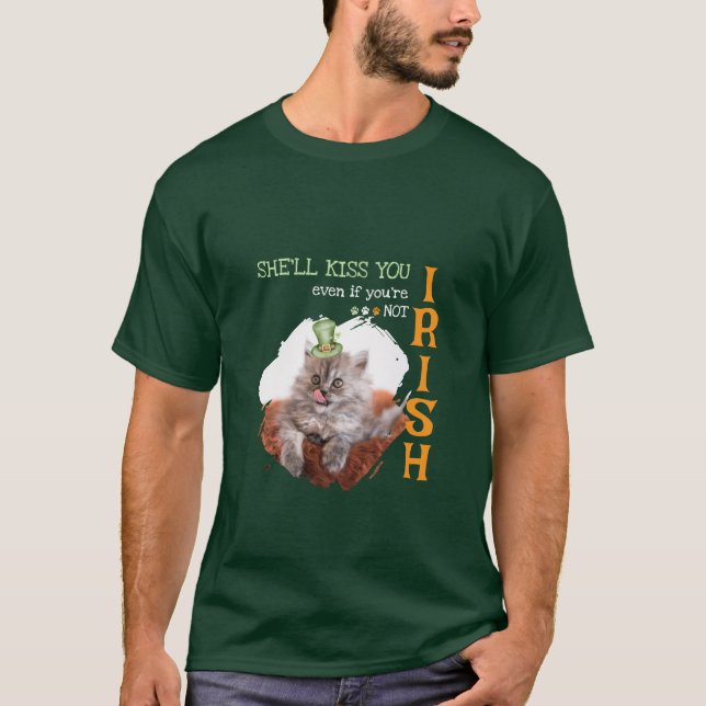 Irish Kiss Cat T-Shirt (Framsida)