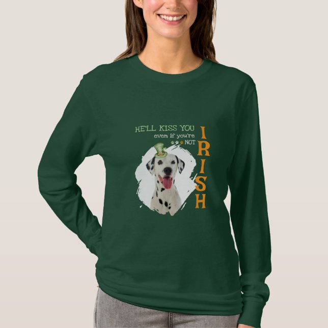 Irish Kiss Hund T-Shirt (Framsida)