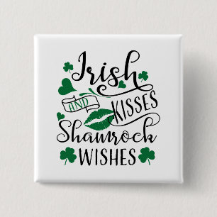 Irish Kisses och Shamrock Önskemål Knapp