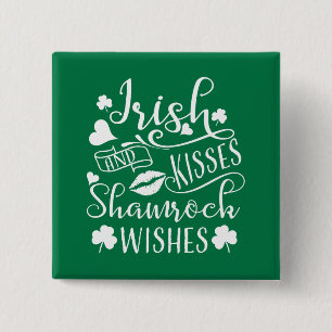 Irish Kisses och Shamrock Önskemål Knapp