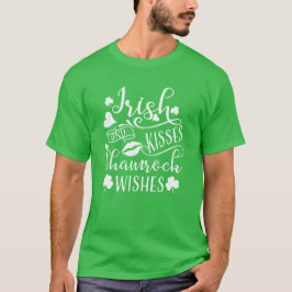 Irish Kisses och Shamrock Önskemål Tee Shirt