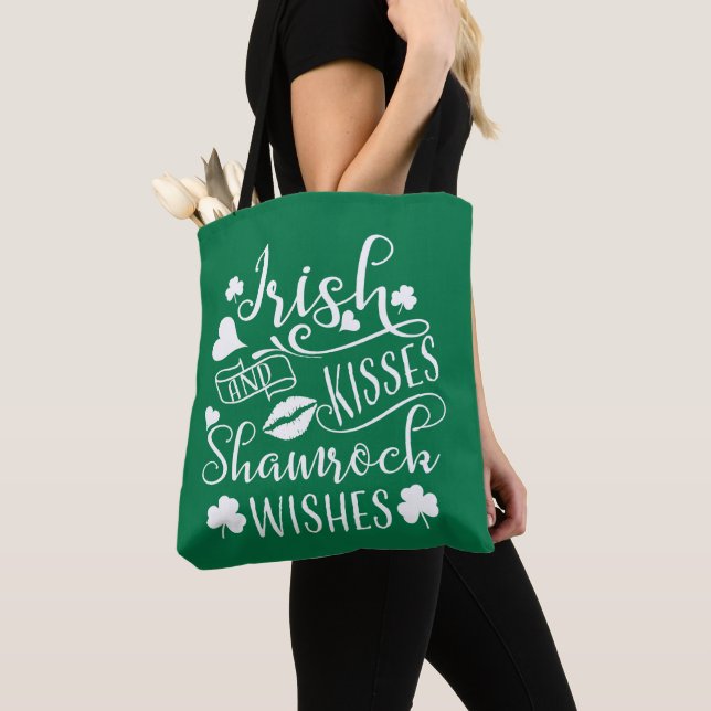 Irish Kisses och Shamrock Önskemål Tygkasse (Närbild)