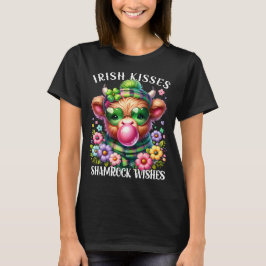 Irish Kisses Shamrock Önskemål Highland Cow Bubble T Shirt