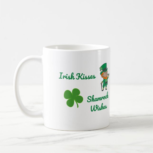 Irish Kisses, Shamrock Önskemål med en Leprechaun Kaffemugg (Vänster)