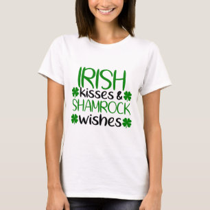Irish Kisses & Shamrock Önskemål T Shirt