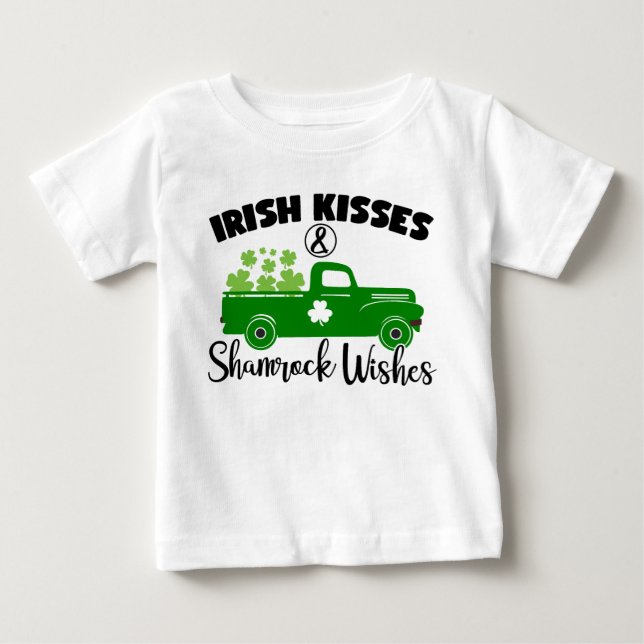 Irish Kisses & Shamrock Önskemål T Shirt (Framsida)