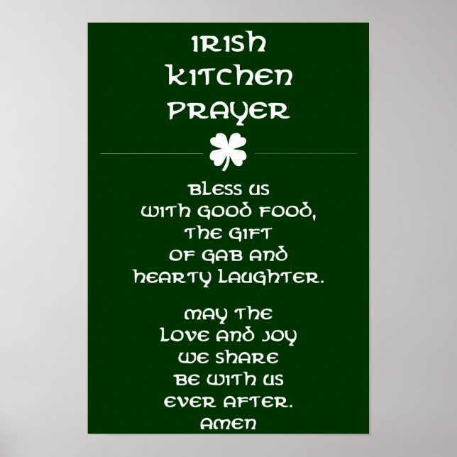 Irish Kitchen Prayer Poster (Framsidan)
