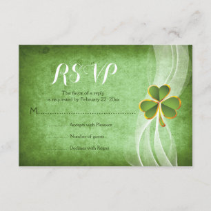 Irish klöver grönt St. Patrick Day bröllop OSA Kort
