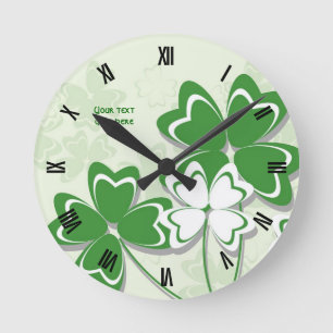 Irish klöver shamrock St. Patrick's Day Rund Klocka