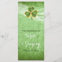Irish klöver & veil grönt bröllop progam program