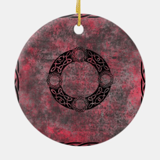 Irish Knot Design Julgransprydnad Keramik (Baksidan)