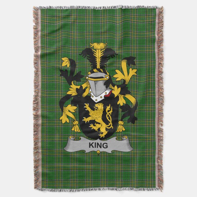 Irish Kung Jackar Arm Family Crest Ireland Filt (Framsidan Vertikal)
